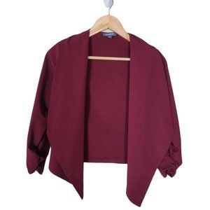 MODCloth Cropped Cardigan Red with shoulder pads - Small